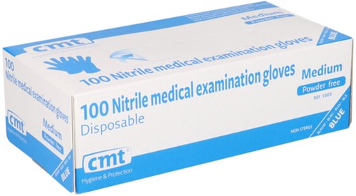 Handschoen CMT M nitril blauw 100 Stuk