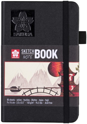 Schetsboek Sakura 80 witte vellen 90x140mm zwart 1 Stuk