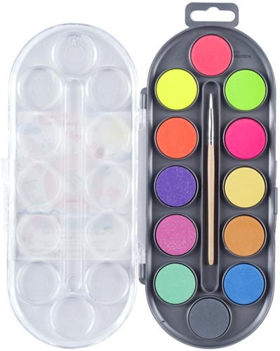 Waterverfset Bruynzeel Kids metallic en neon 12 Stuk-2