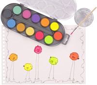 Waterverfset Bruynzeel Kids metallic en neon 12 Stuk-1