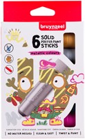 Verfstiften Bruynzeel Kids set 6 metallickleuren 6 Stuk