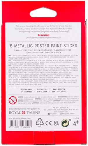 Verfstift Bruynzeel Kids assorti metallic 6 stuks 6 Stuk-2