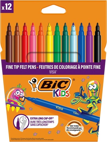 Kleurstift BicKids Visa F assorti 12 Stuk
