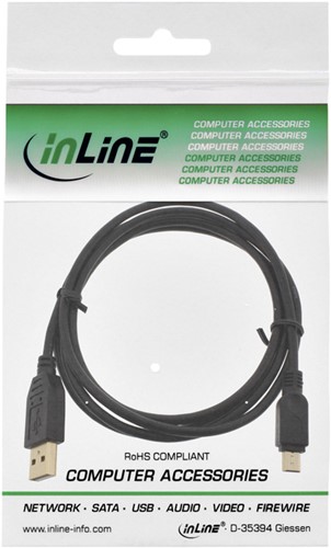 Kabel inLine USB 2.0 A-B mini 2 meter zwart 1 Stuk-2