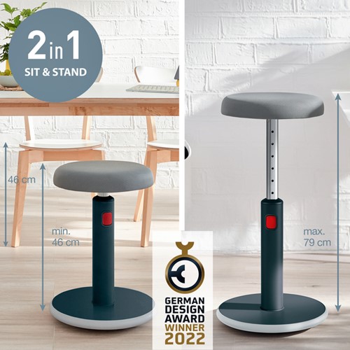 Actieve zit-sta kruk Leitz Ergo Cosy grijs 1 Stuk-3