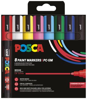 Paintmarker Uni POSCA PC5M M 8st assorti 8 Stuk