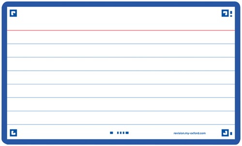 Flashcard Oxf 2.0 75x125mm 80vel 250gr lijn blauw 80 Vel