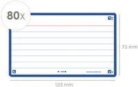 Flashcard Oxf 2.0 75x125mm 80vel 250gr lijn blauw 80 Vel-2