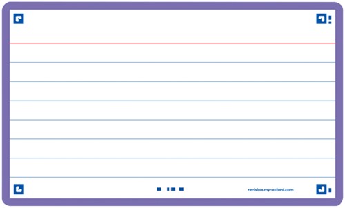 Flashcard Oxf 2.0 75x125mm 80vel 250gr lijn paars 80 Vel