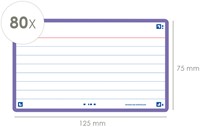 Flashcard Oxf 2.0 75x125mm 80vel 250gr lijn paars 80 Vel-2