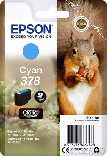Inktcartridge Epson 378 T3782 blauw 1 Stuk