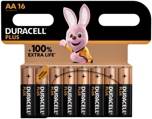 Batterij Duracell Plus AA 16st 16 Stuk