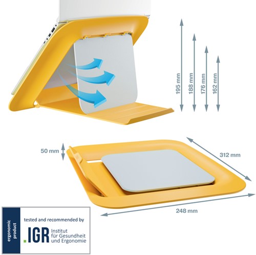 Laptopstandaard Leitz Ergo Cosy geel 1 Stuk-3