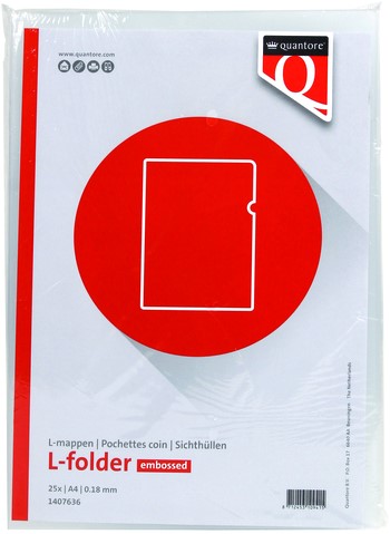 Insteekmap L-model Quantore A4 PP 0.18mm nerf 25st 25 Stuk-2