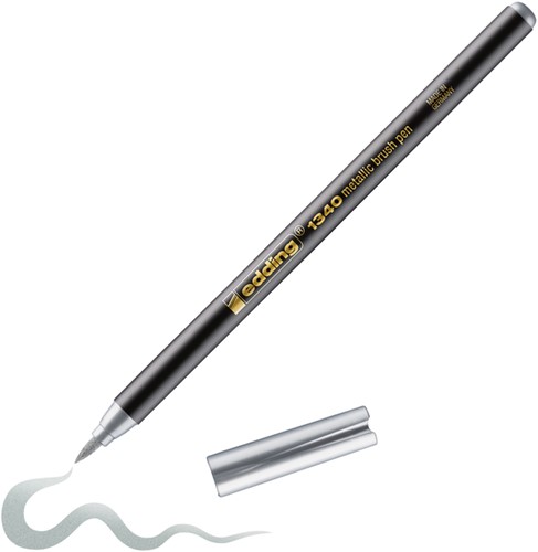 Brushpen edding 1340 metallic zilver 1 Stuk-3