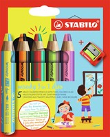 Kleurpotlood STABILO 882 woody 3 in 1 5st assorti 5 Stuk