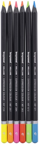 Kleurpotlood Bruynzeel Expression blik 6st neon 6 Stuk-2