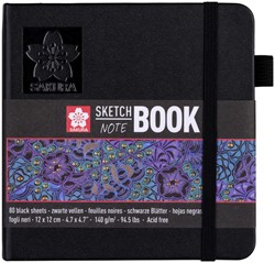 Schetsboek Sakura 80 zwarte vellen 120x120mm zwart 1 Stuk
