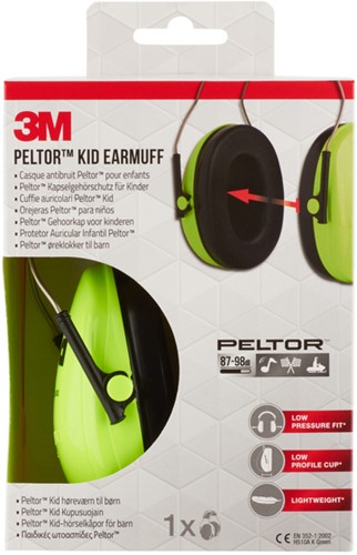 Oorkap 3M Peltor kinderen  H510AK (87-98 dB) groen 1 Stuk