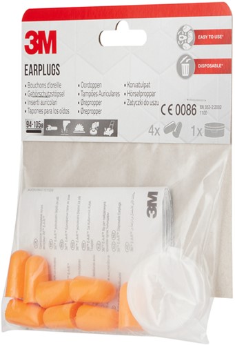 Oordoppen 3M 1100 met opbergdoos 4 paar 94-105db 4 Paar-2