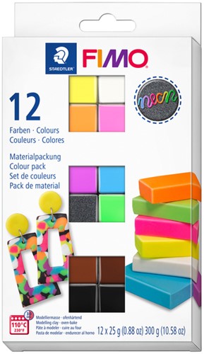Klei Fimo Staedtler effect colourpack 12 neonkleur 12 Stuk