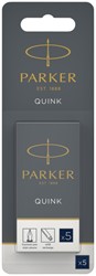 Inktpatroon Parker Quink blauwzwart 5 Stuk