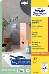 Etiket Avery L7121-25 QR code 45x45mm opaak 500st 25 Vel