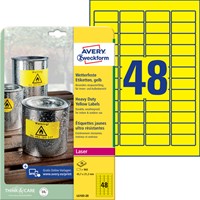 Etiket Avery L6103-20 45.7x21.2mm geel 960st 20 Vel-2