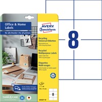 Etiket Avery LR3427-10 105x74 mm recycled wit 80st 10 Vel-2