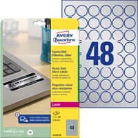 Etiket Avery L6129-20 rond 30mm zilver 960stuks 20 Vel-2