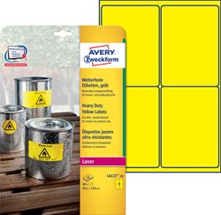 Etiket Avery L6127-20 99.1x139mm geel 80stuks 20 Vel