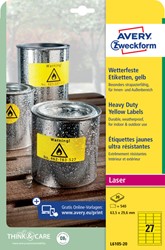 Etiket Avery L6105-20 63.5x29.6mm geel 540st 20 Vel