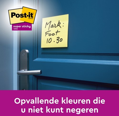 Memoblok Post-it 654 Super Sticky 76x76mm geel 12 Stuk-3