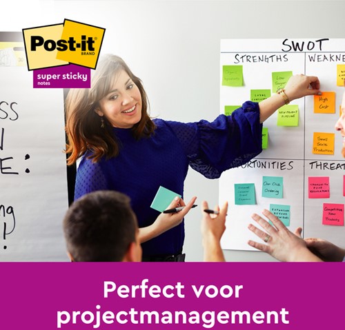 Memoblok Post-it 654 Super Sticky 76x76mm rainbow 12 Stuk-2
