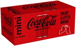 Frisdrank Coca Cola zero blik 150ml 150 Milliliter