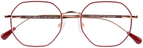 Leesbril I Need You +2.50dpt Yoko rood-koper 1 Stuk