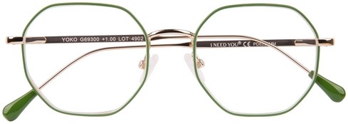 Leesbril I Need You +2.50dpt Yoko groen-goud 1 Stuk