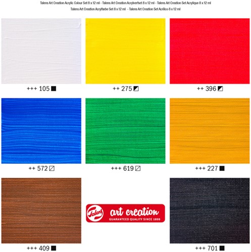 Acrylverf TAC 12ml set 8 kleuren 8 Stuk-2