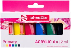 Acrylverf TAC Primary 12ml set 6 kleuren 6 Stuk