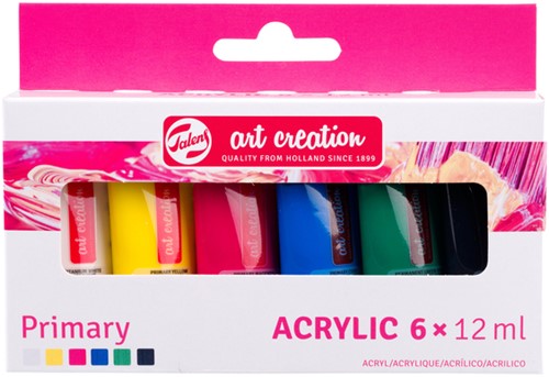 Acrylverf TAC Primary 12ml set 6 kleuren 6 Stuk