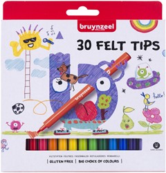 Viltstift Bruynzeel Kids set 30 kleuren 30 Stuk
