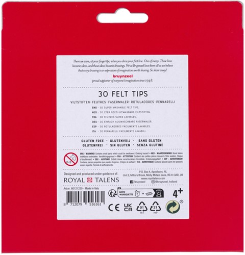 Viltstift Bruynzeel Kids set 30 kleuren 30 Stuk-3