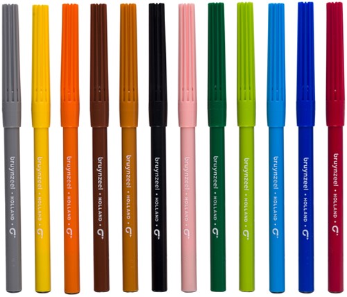 Viltstift Bruynzeel Kids 12 kleuren 12 Stuk-2