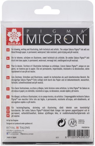 Fineliner Sakura Pigma Micron 10 breedtes zwart 10 Stuk-2
