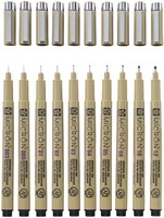 Fineliner Sakura Pigma Micron 10 breedtes zwart 10 Stuk-3