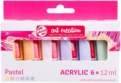 Acrylverf TAC Pastel 12ml set 6 kleuren 6 Stuk