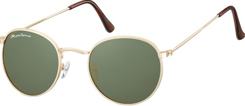 Zonnebril Montana met groen G15 glas mat goud 1 Stuk