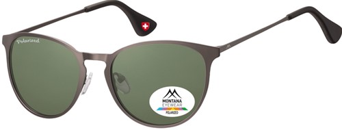 Zonnebril Montana groen G15 polar rond glas staalk 1 Stuk