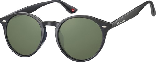 Zonnebril Montana met groen G15 rond glas zwart 1 Stuk