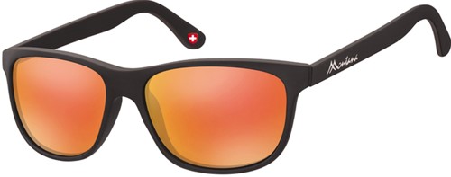 Zonnebril Montana met Revo rood glas mat zwart 1 Stuk